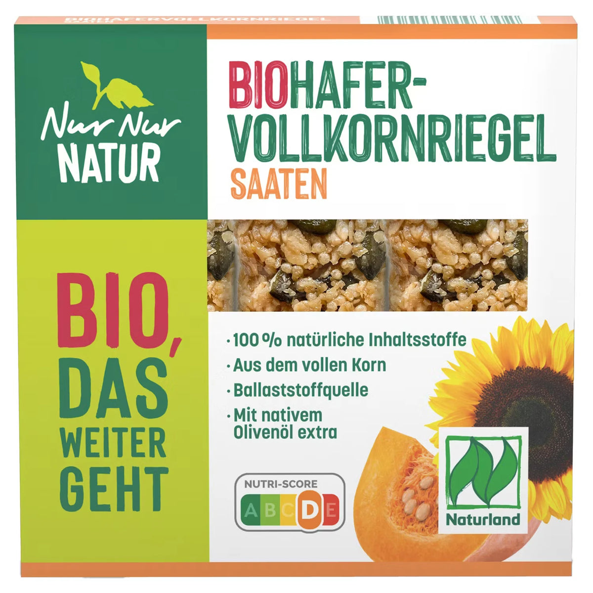 Bio-Hafervollkorn-Riegel 105 g, Saaten