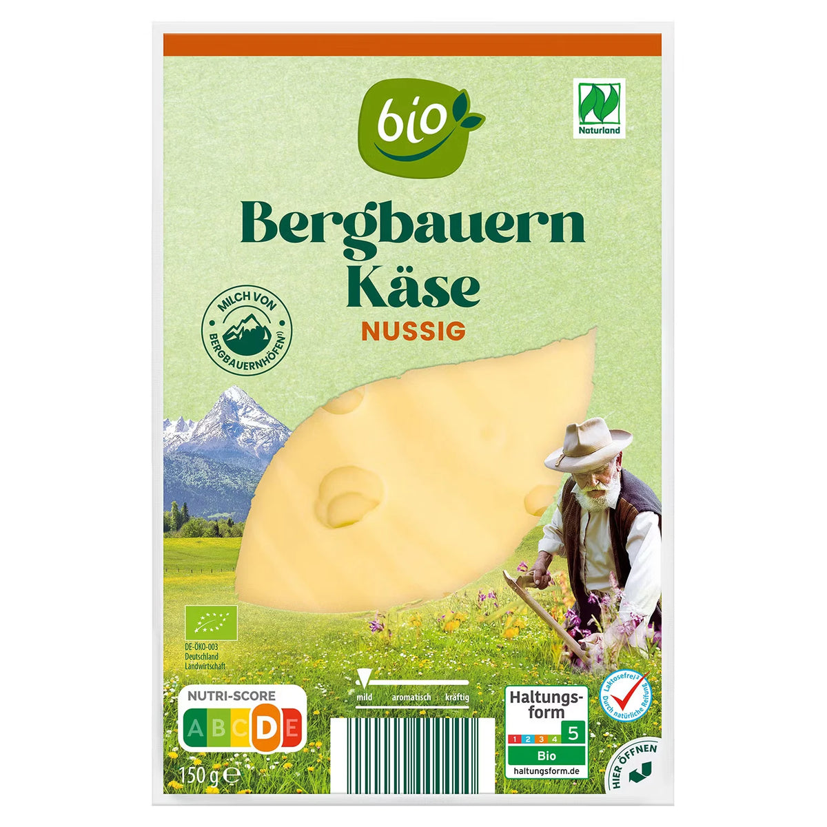 Bio-Bergbauernkäse 150g, Nussig
