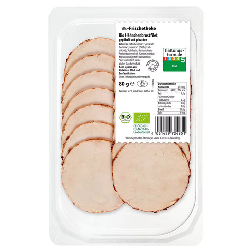 Bio-Hähnchenbrustfilet 80 g, gebacken