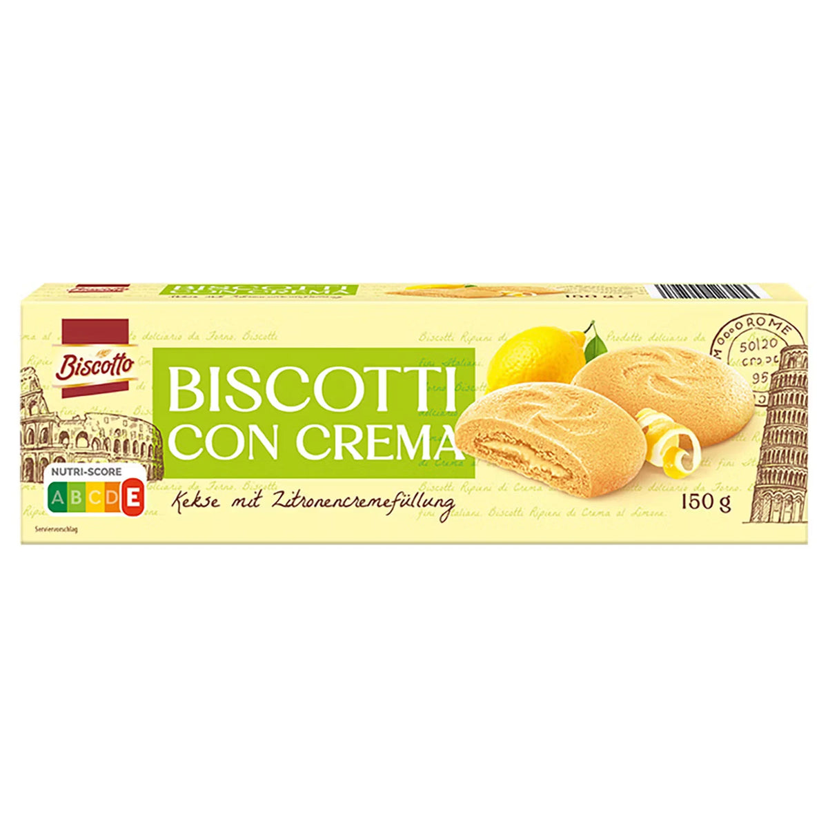 Creme gefüllte Biscuits 150 g, Zitrone