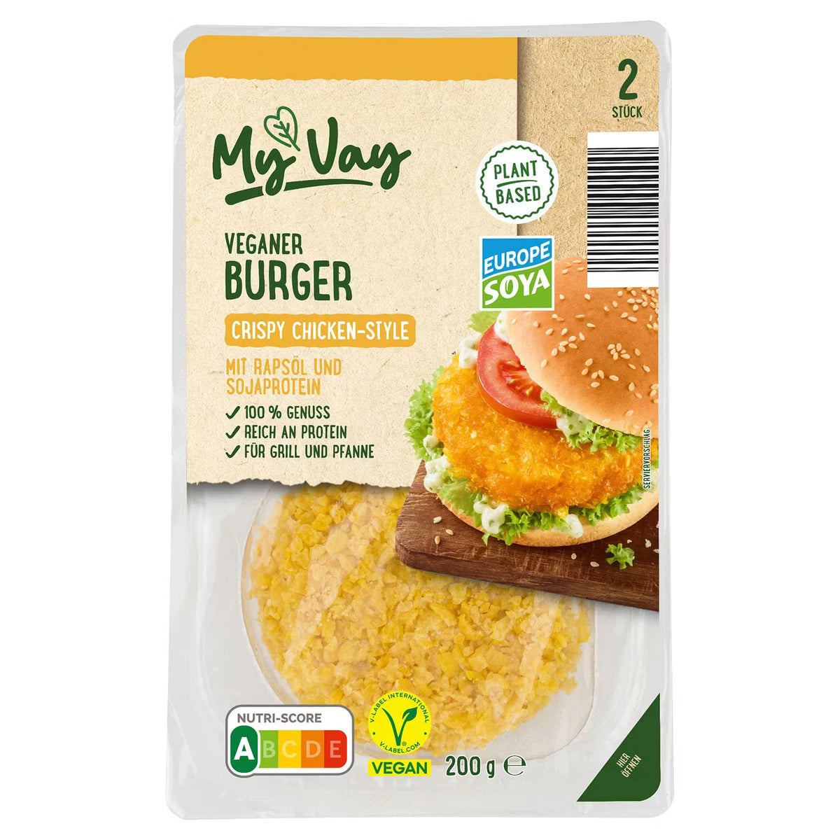 Veganes Burger Sortiment 200 g, Crispy Chicken-Style