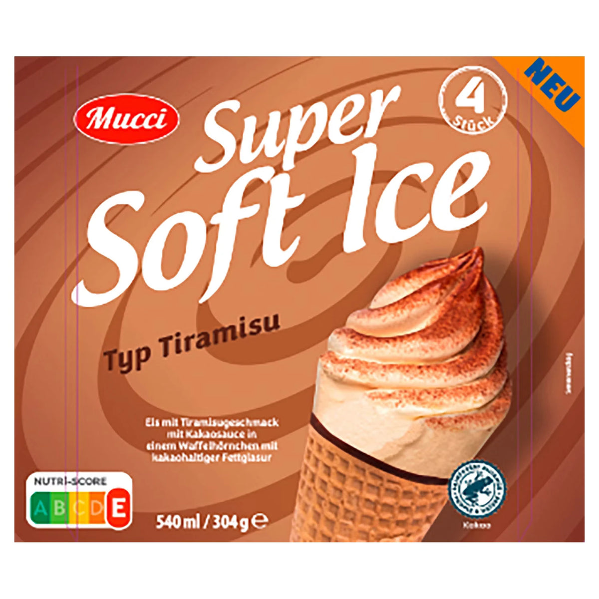 Super Soft Eis Waffelhörnchen 540 ml, Tiramisu