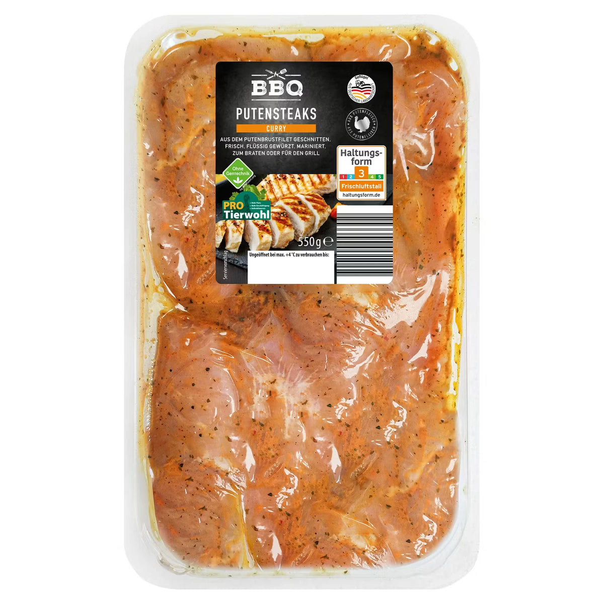 Putensteak mariniert 550 g, Curry