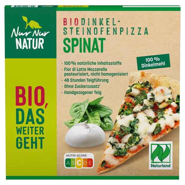 Bio-Dinkelpizza 335 g, Spinat-Knoblauch