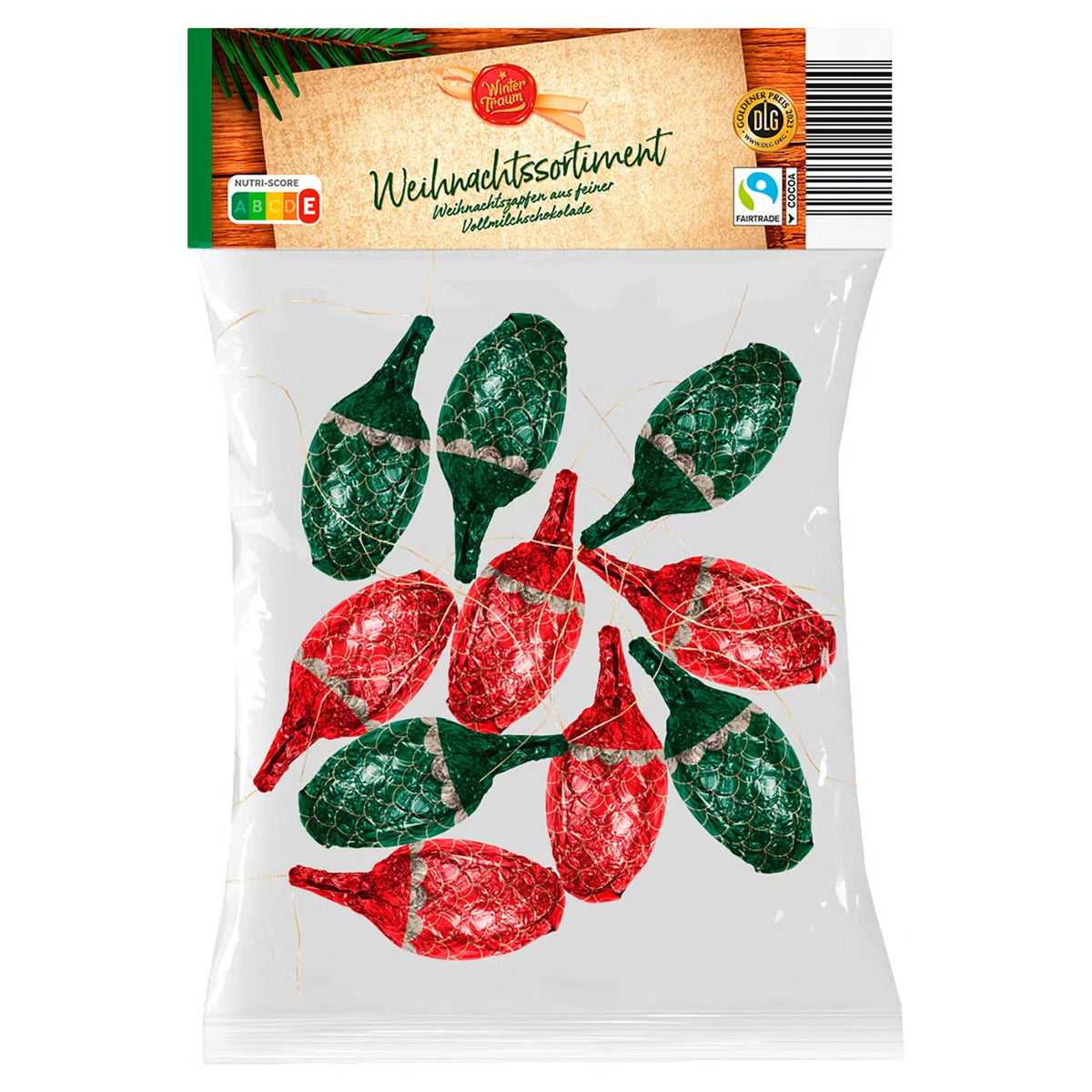 Weihnachtsfiguren 100 g, Zapfen & Glocken