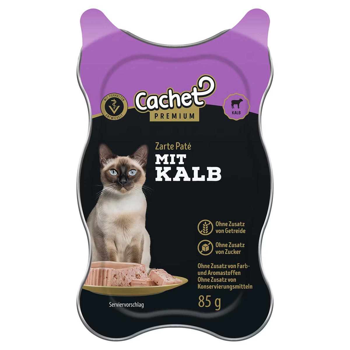 Katzen Nassfutter 85 g, Kalbspastete