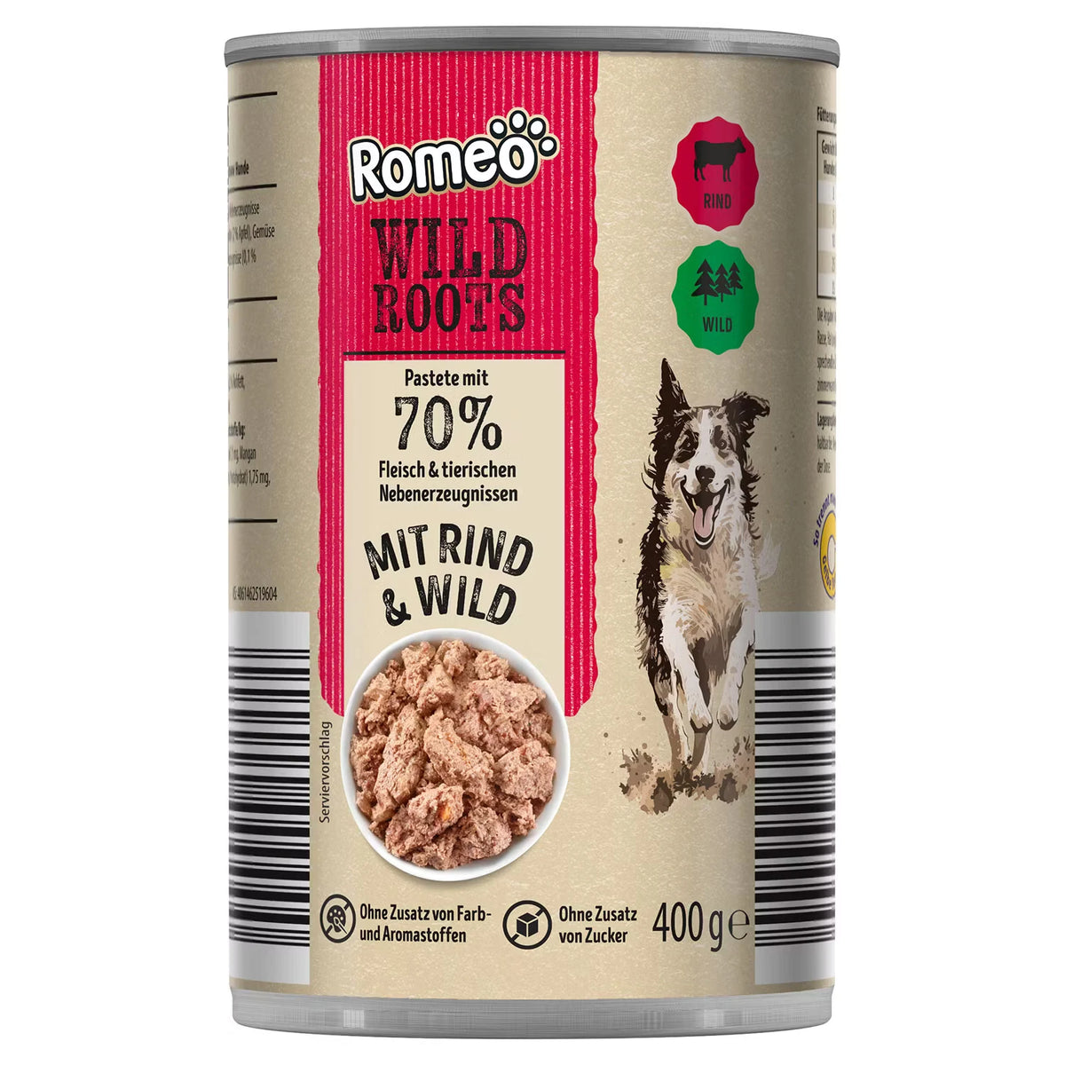 Hundenassfutter 400 g, Rind & Wild