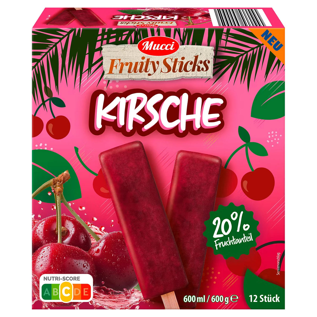 Frucht Stieleis 600 g, Kirsche
