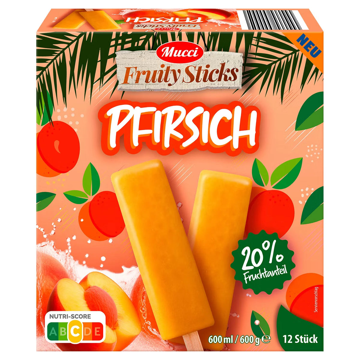 Frucht Stieleis 600 g, Pfirsich