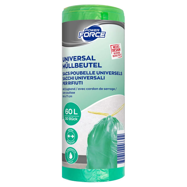 Power Force Müllsack Zugband 60/120l, 60l