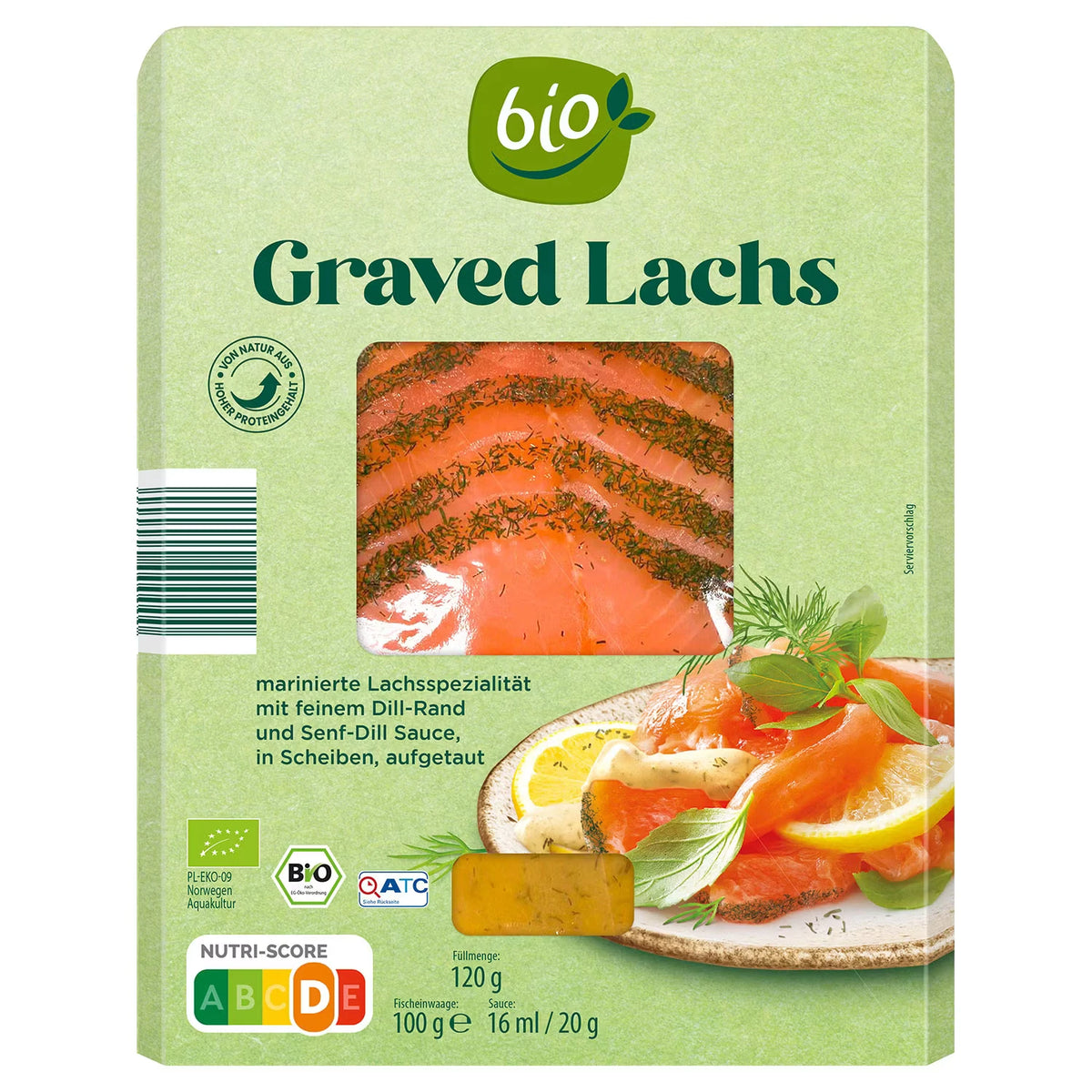 Bio-Lachsspezialitäten 120 g, Graved Lachs