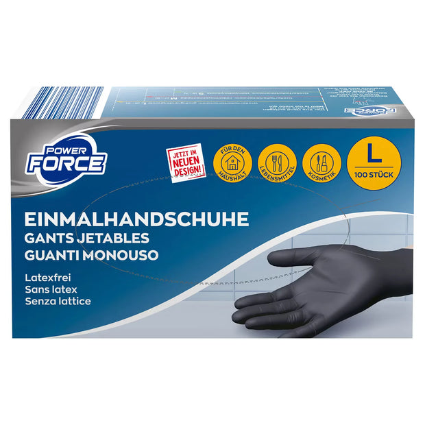 Handschuhe Nitril 100 Stück, schwarz Gr. L