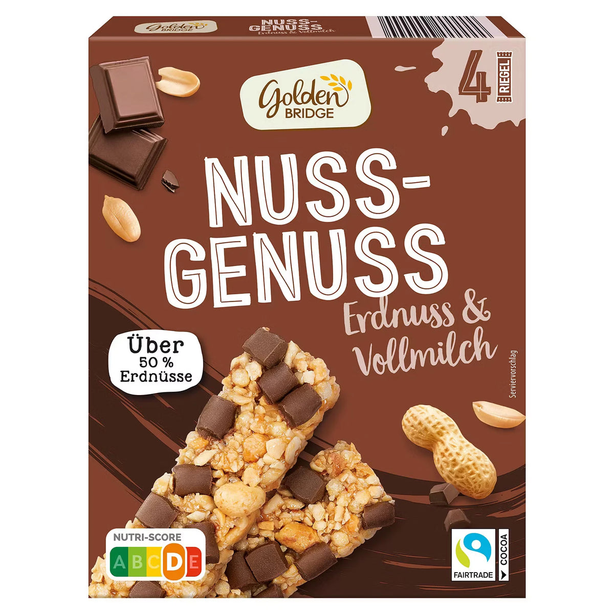 Nussgenuss Riegel 96 g, Erdnuss-Vollmilch