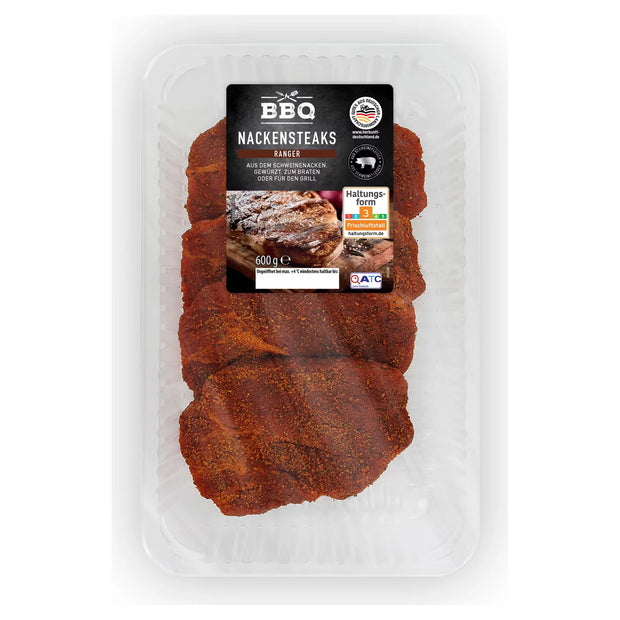 Schweine-Nackensteaks gewürzt 600 g, Ranger