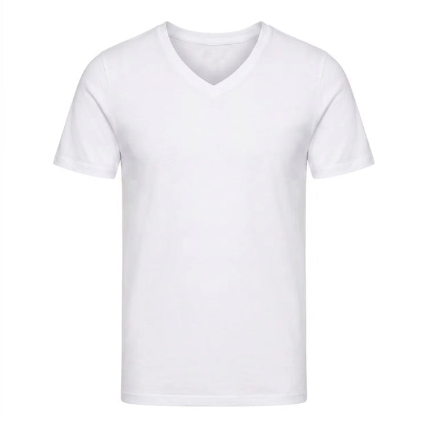 Herren T-Shirt, 2er-Pack, Weiß, V-Ausschnitt, L