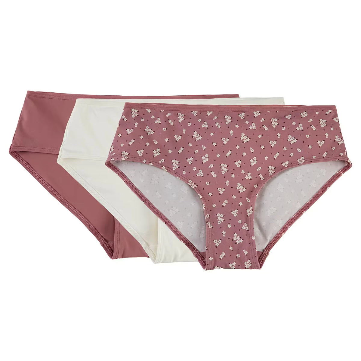 Damen Slips 3er-Pack, AOP Rose, S 36/38