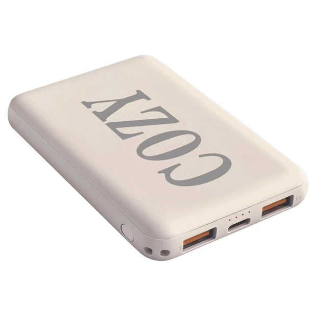 Lade-Set oder Powerbank, Powerbank, Beige
