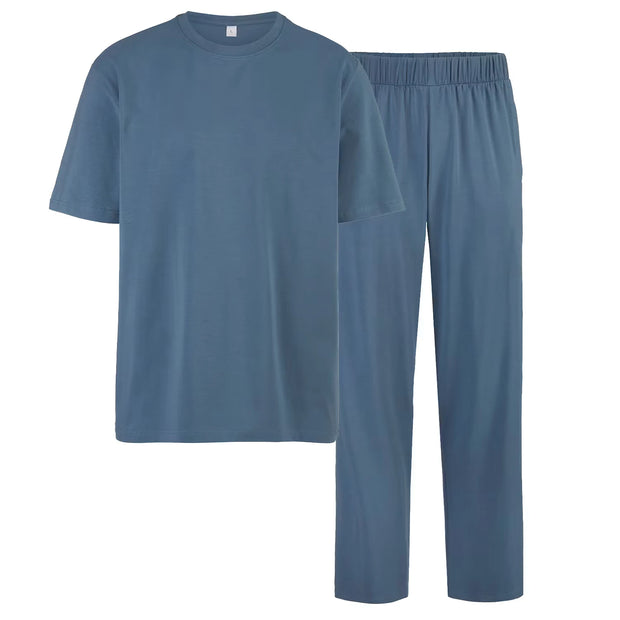 Herren Pyjama, Hellblau, M