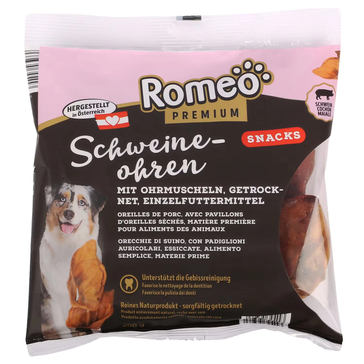 Premium Hunde-Kauvielfalt 200 g, Schweineohren