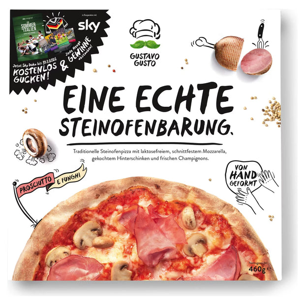 Pizza Gustavo Gusto 460 g, Prosciutto-Funghi