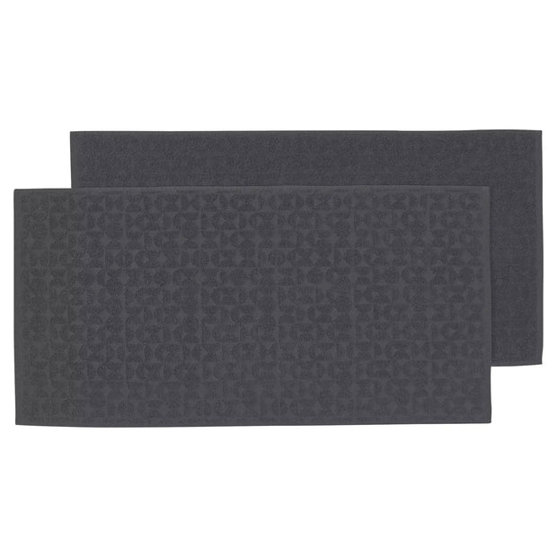 Duschtuch oder -Handtücher, Handtuch 2er-Pack, Dunkelgrau