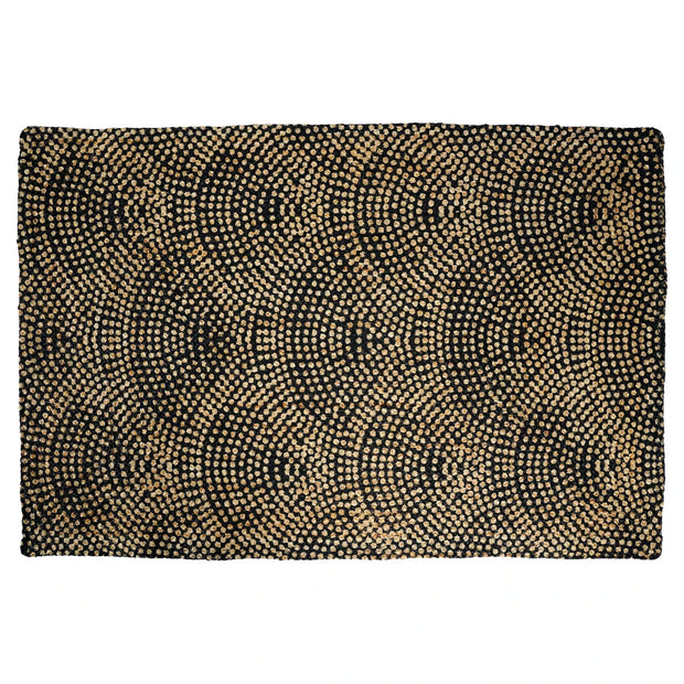 Jute Teppich, Eckig, Schwarz