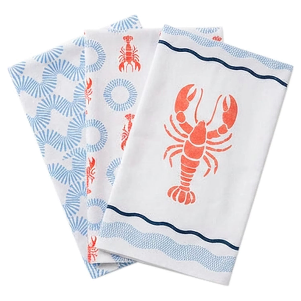 Bedruckte Geschirrtücher 3er-Pack, Lobster