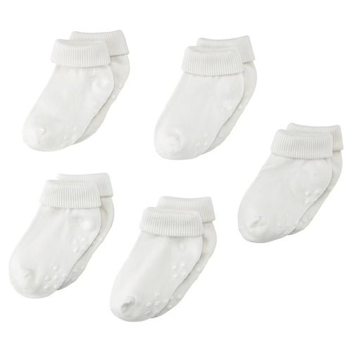 Baby-Socken 5er-Packung, Weiß, 19/22