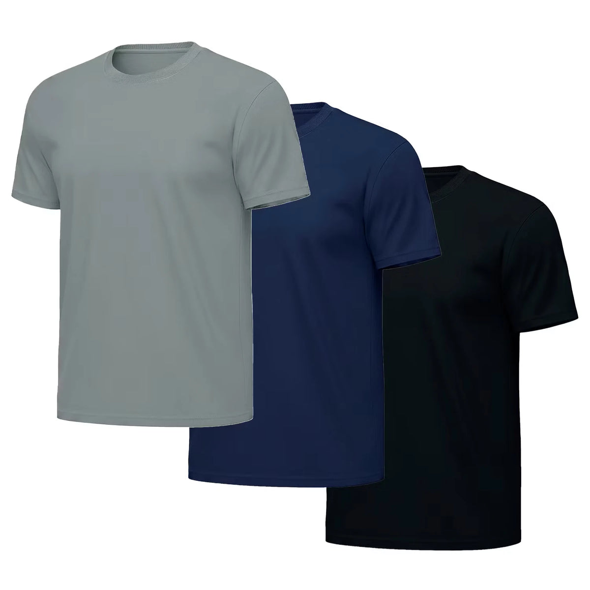 Herren T-Shirt, Blau / Schwarz / Grau, M