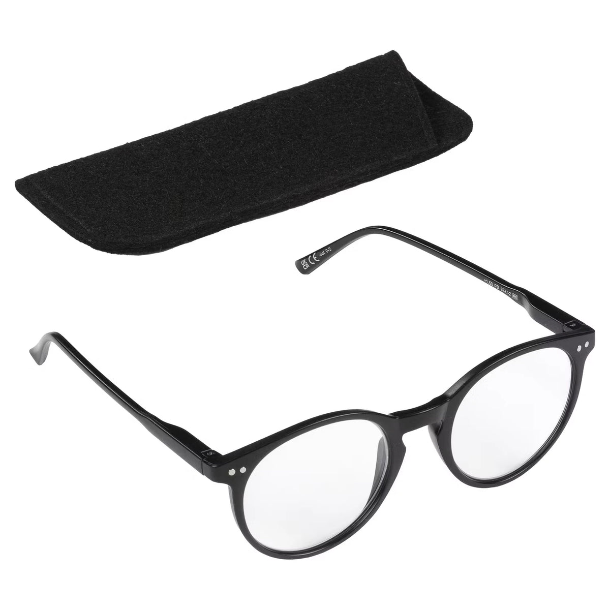 Lesebrille, Schwarz, 2.0