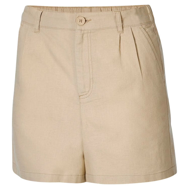 Damen-Shorts aus Leinen/Baumwolle, Braun, M 40/42