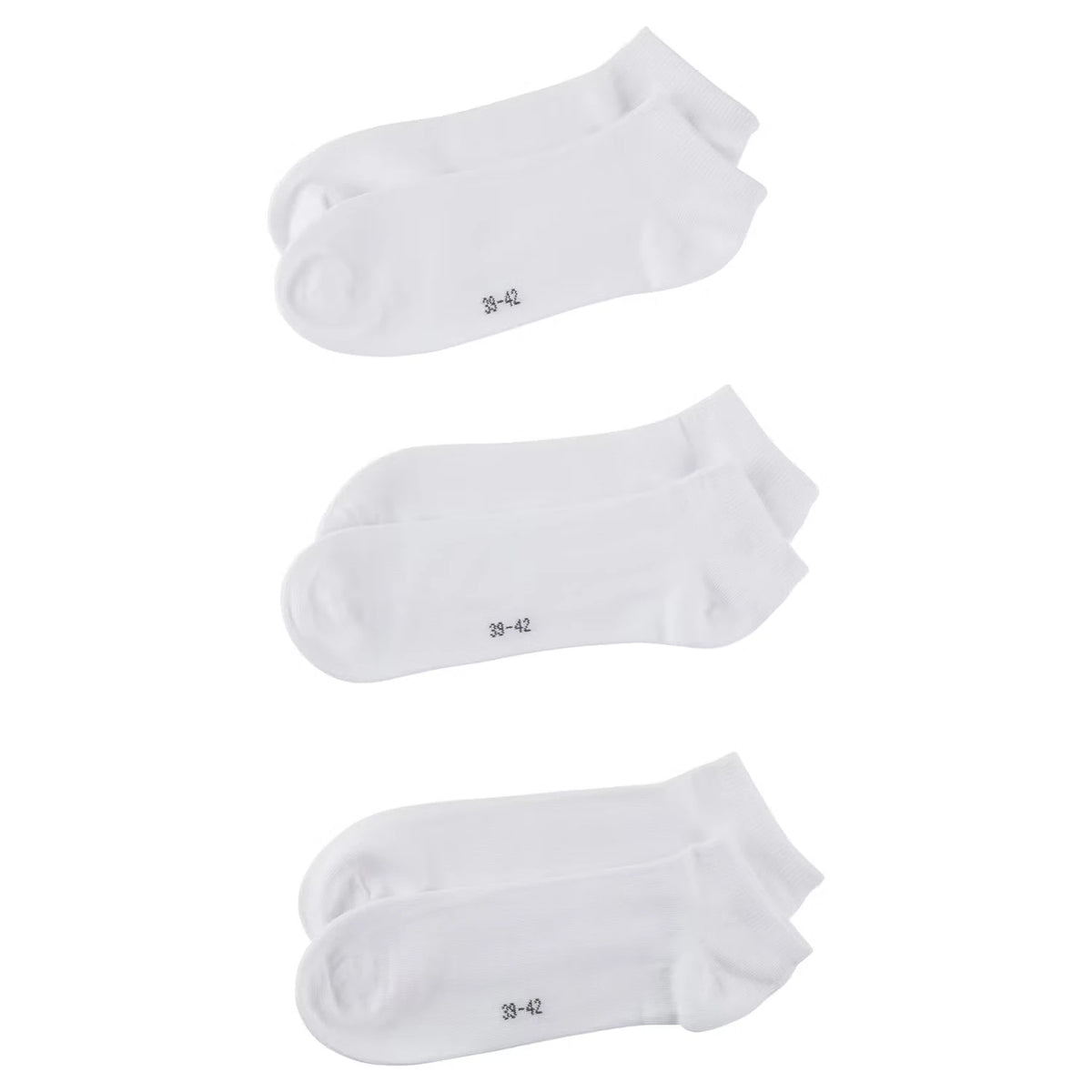Damen oder Herren Sneaker Socken, Weiß, 43/46