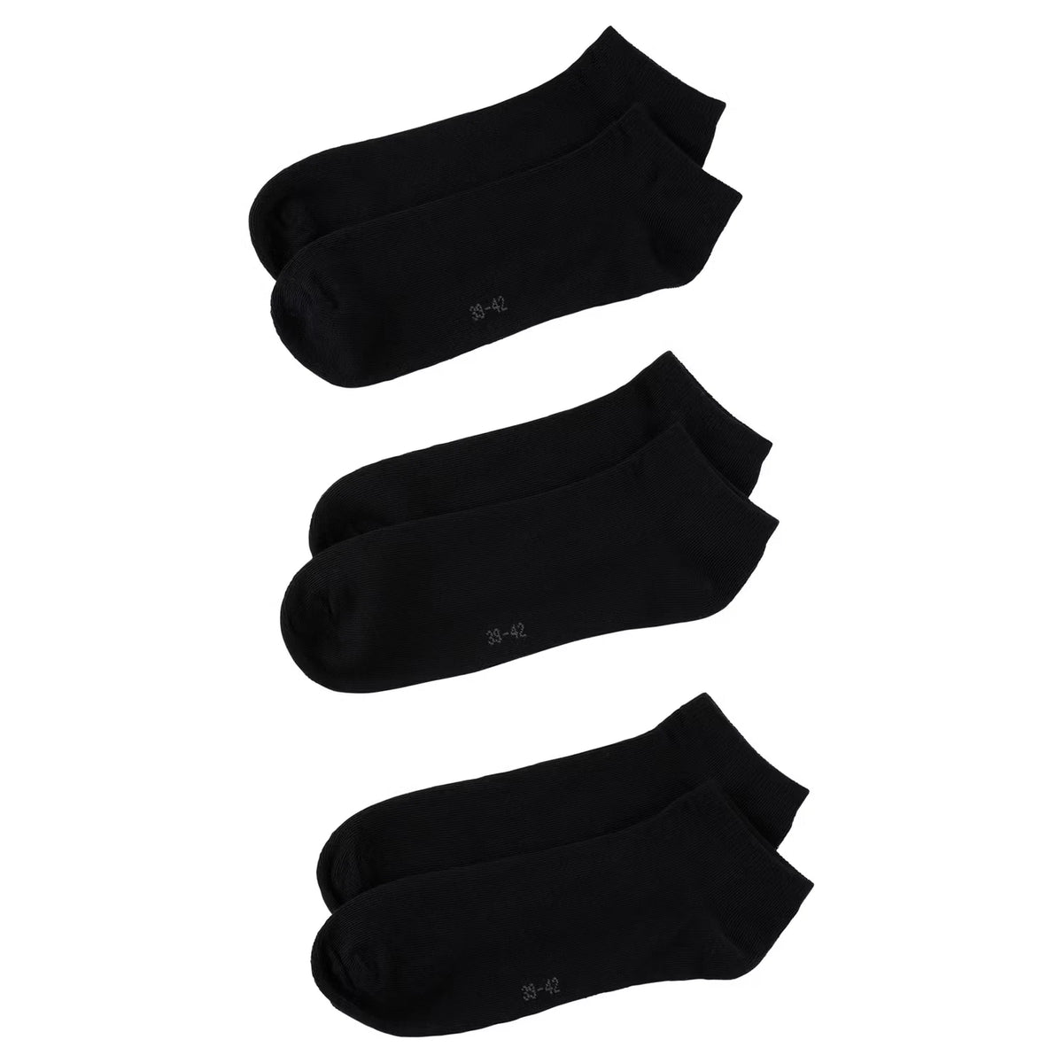 Damen oder Herren Sneaker Socken, Schwarz, 43/46