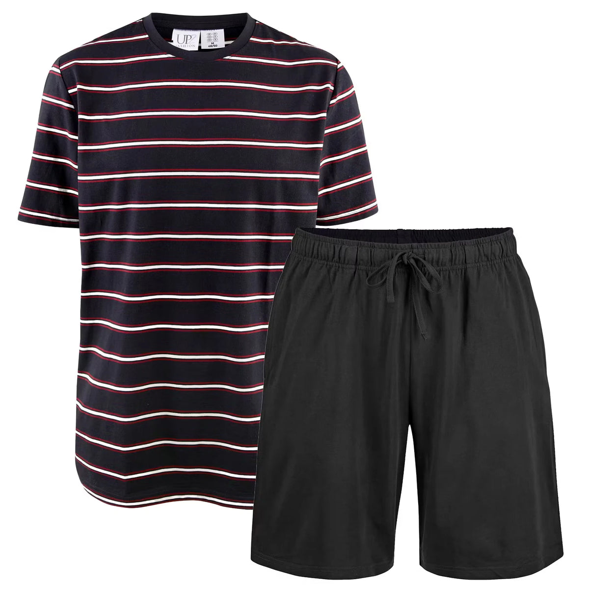 Herren Shorty-Pyjama, Schwarz, XXL