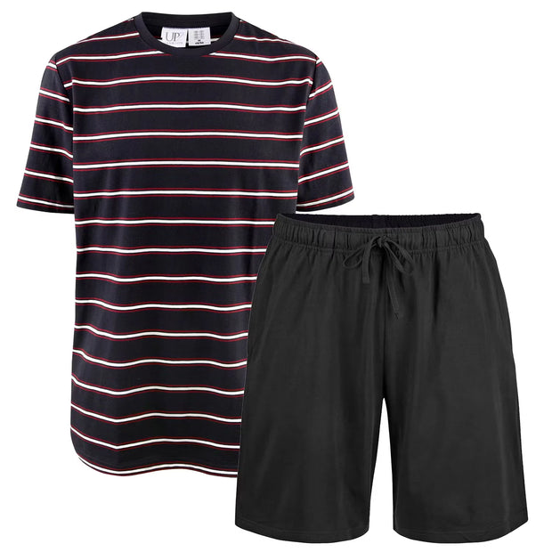 Herren Shorty-Pyjama, Schwarz, XXL