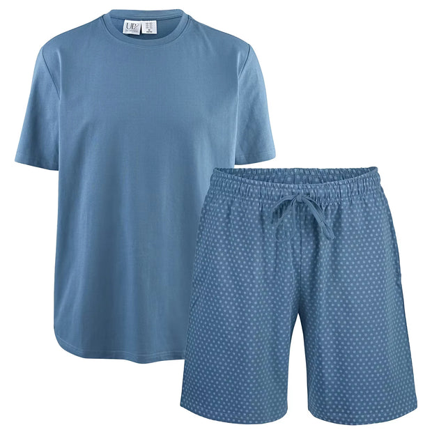 Herren Shorty-Pyjama, Blau, L