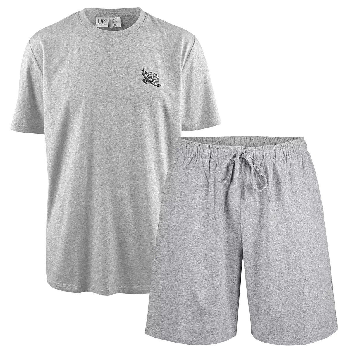 Herren Shorty-Pyjama, Grau, L