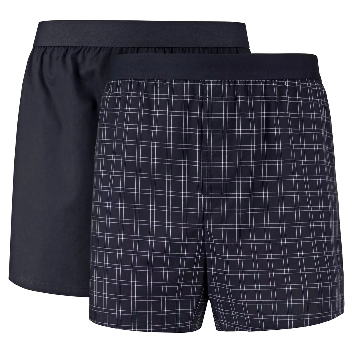 Herren Boxershorts, Blau / Blau Kariert, L