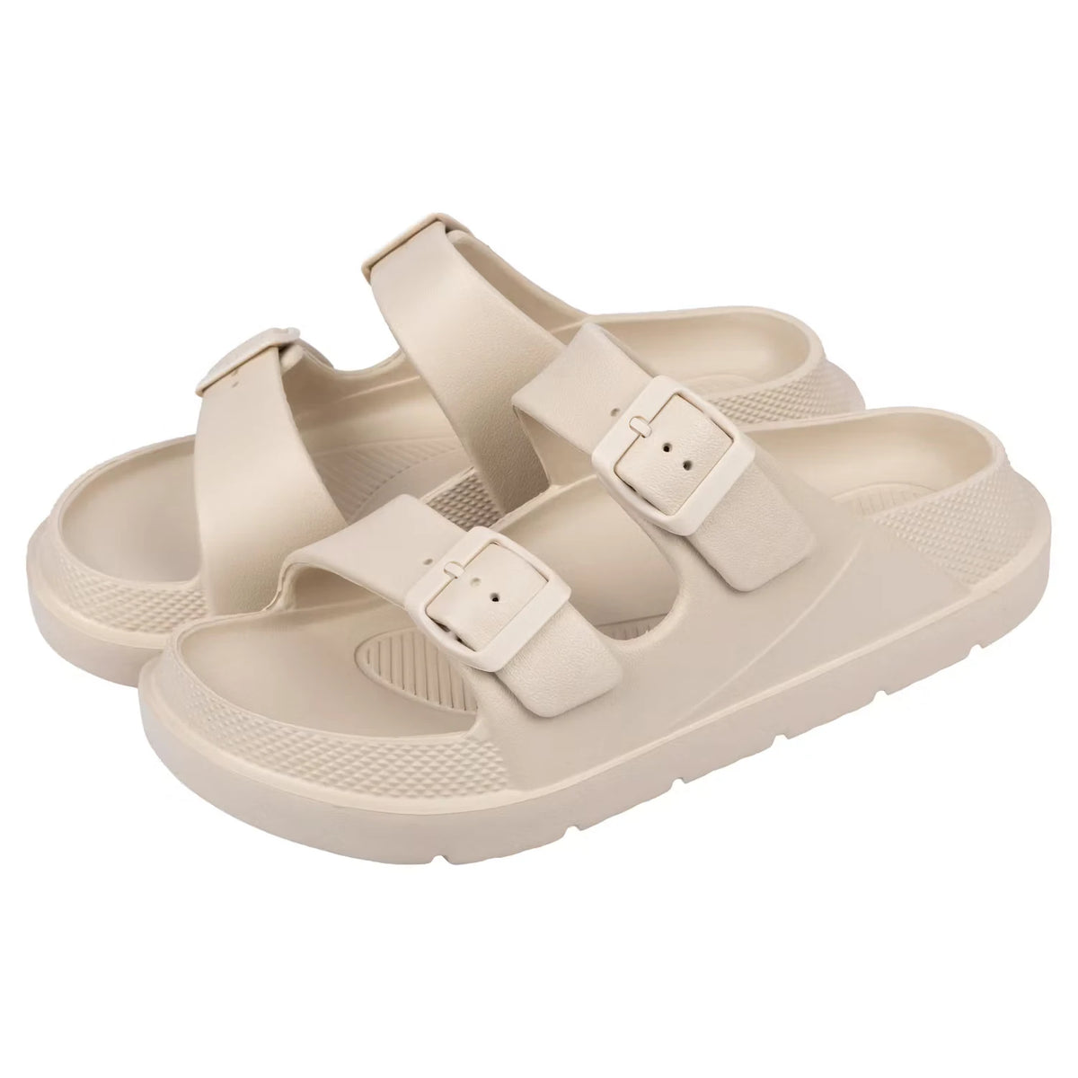 Damen oder Herren Sommerpantoletten, Beige, 38