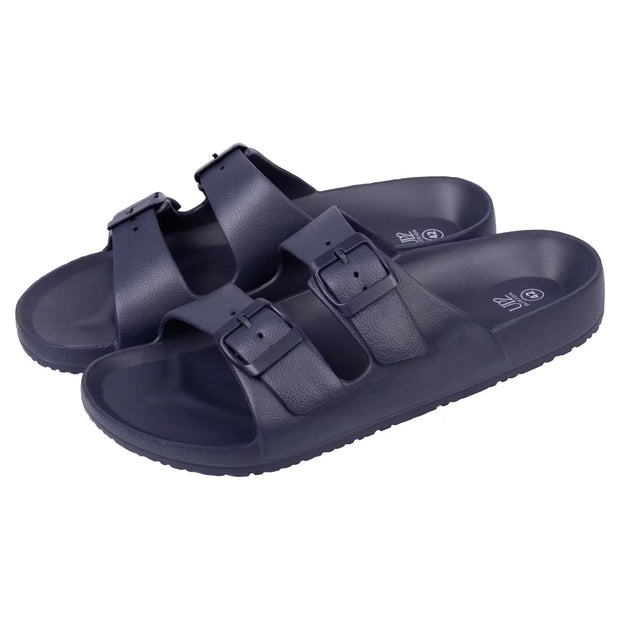 Damen oder Herren Sommerpantoletten, Marineblau, 42