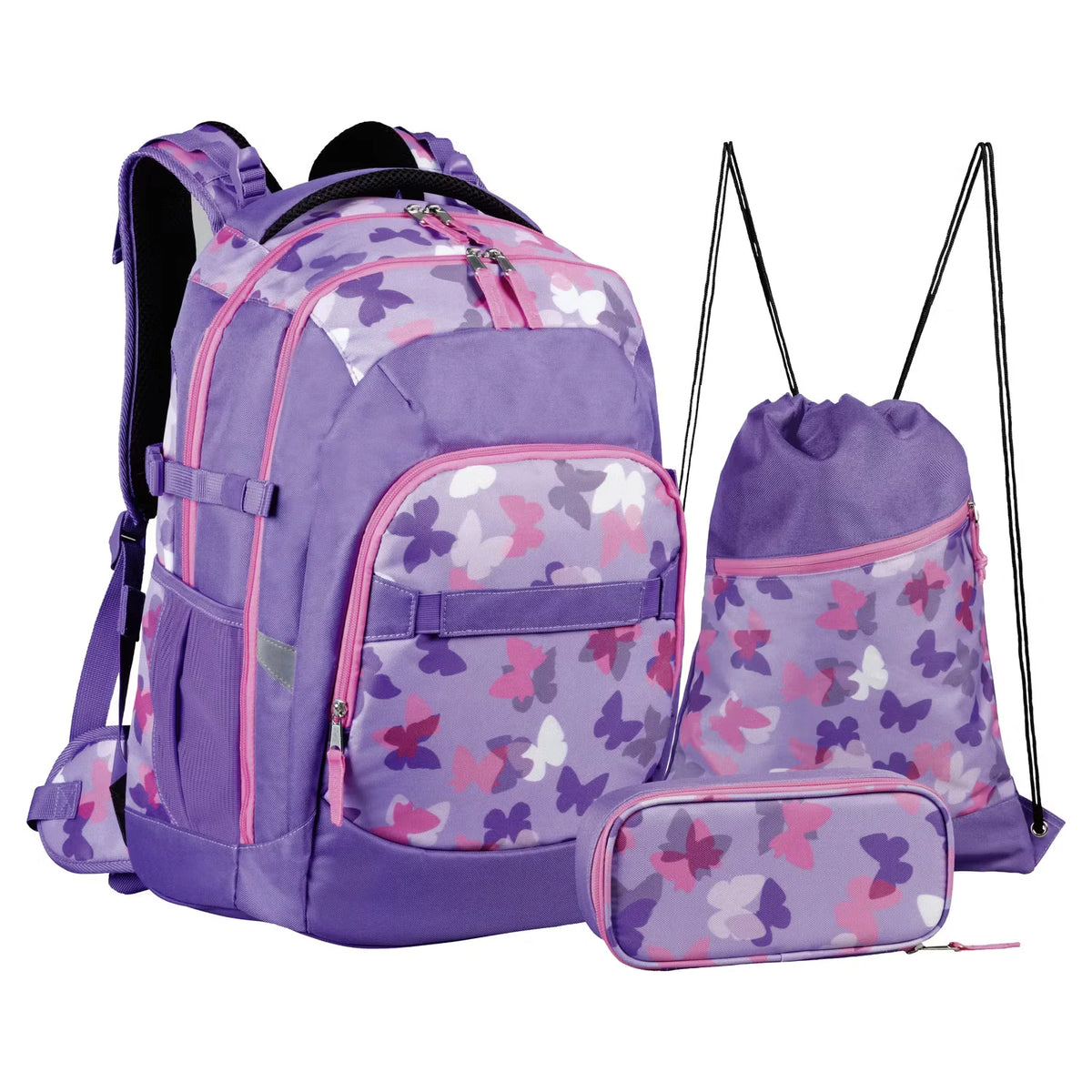 Schultaschen-Set, Lila Schmetterling