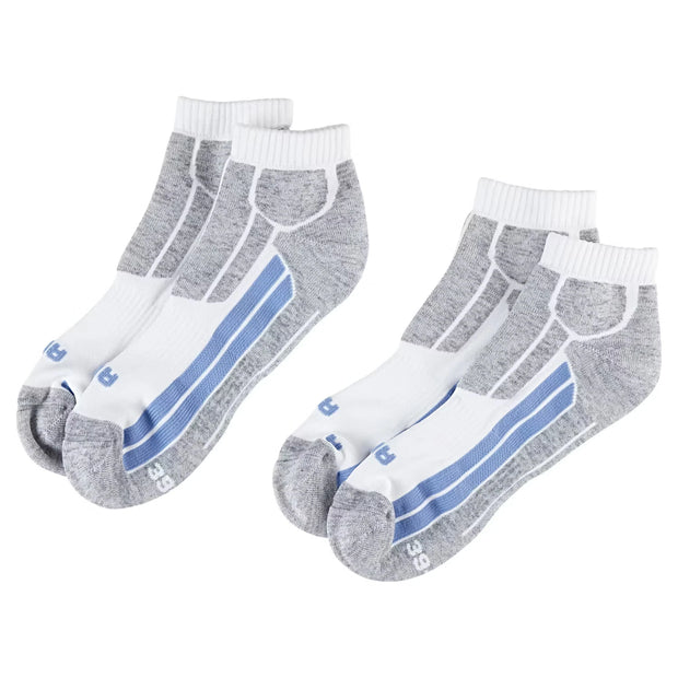 Damen oder Herren Socken 2er-Pack, Low Cut, Weiß, 39/42