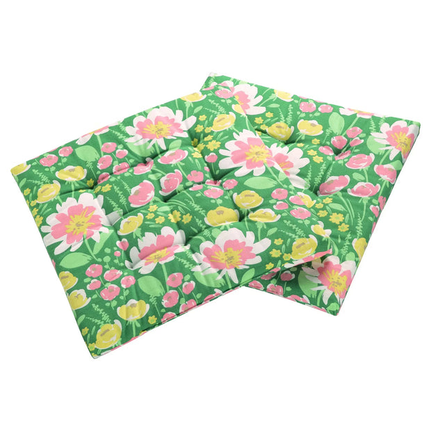Sitzkissen 2er Set, Blumen, Quadratisch