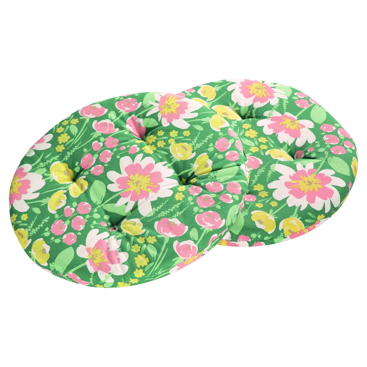 Sitzkissen 2er Set, Blumen, Rund
