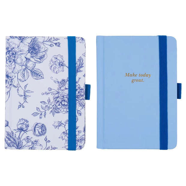 Notizbücher, A6 Blumen Blau