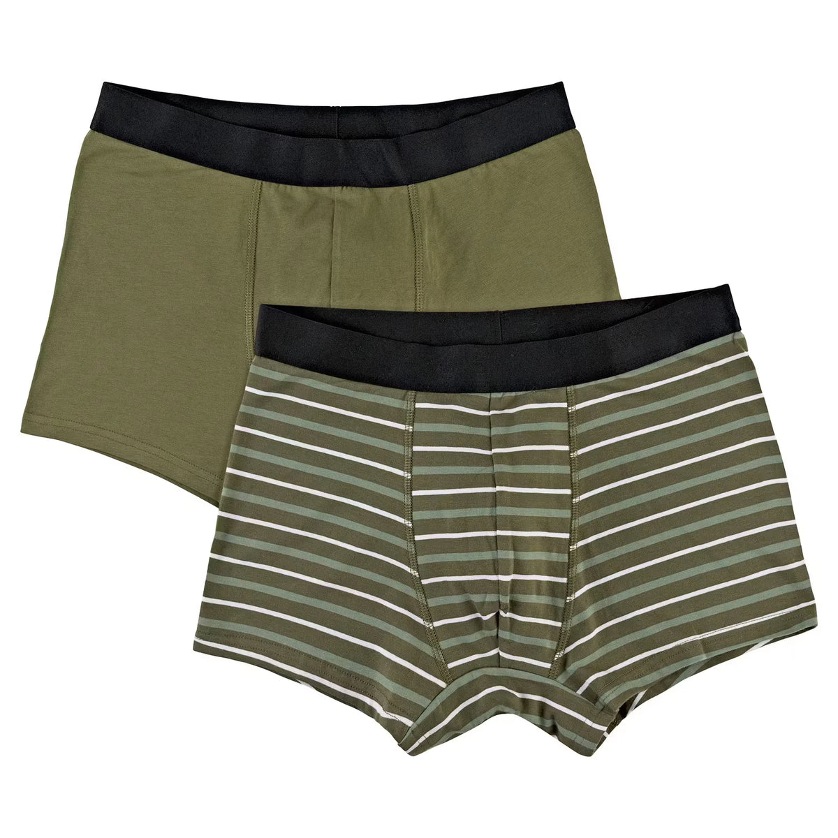 Herren Retropants 2er-Pack, Grün/Gestreift, XXL