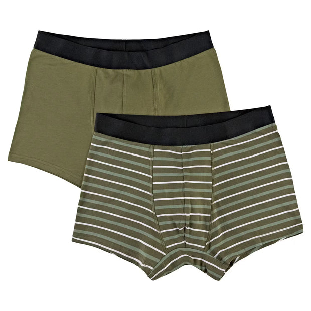 Herren Retropants 2er-Pack, Grün/Gestreift, XXL