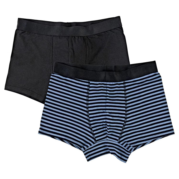 Herren Retropants 2er-Pack, Schwarz/Gestreift, XL
