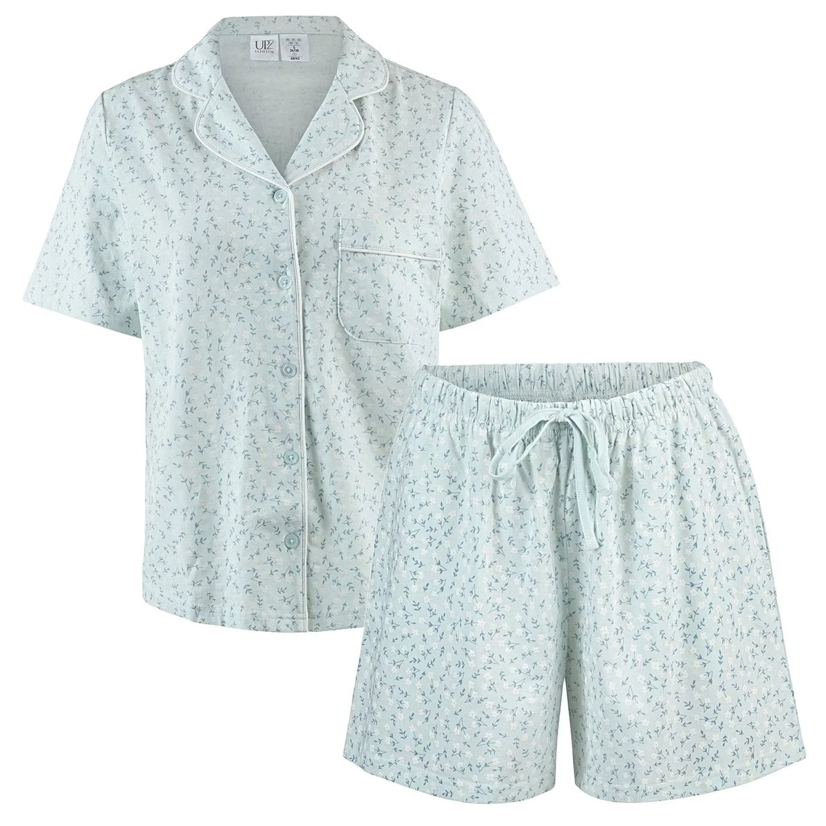 Damen Pyjama, Blau, M 40/42