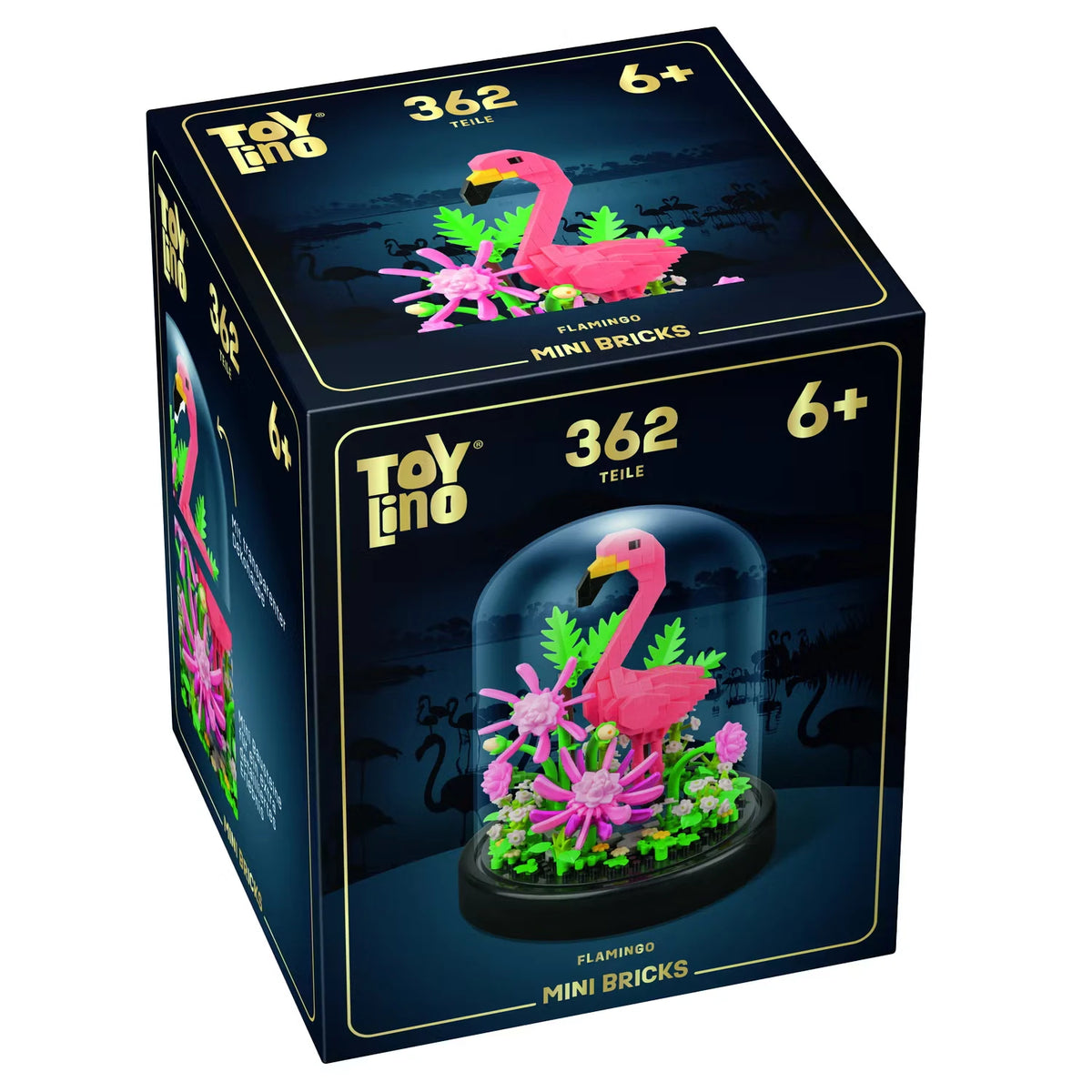 Mini Blumenbausteine im Glas, Flamingo